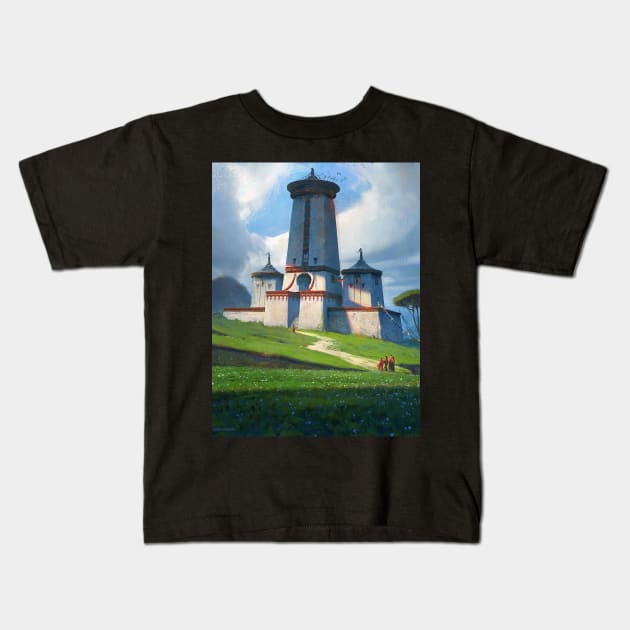 tower of peace Kids T-Shirt by rajandp